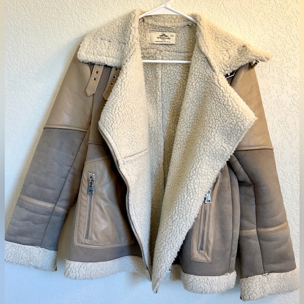 Urbancode London Cream and Tan Jacket UK brand